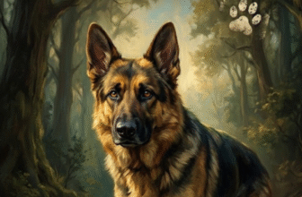 Dogs Who Knew book cover featuring a German Shepherd in a misty forest