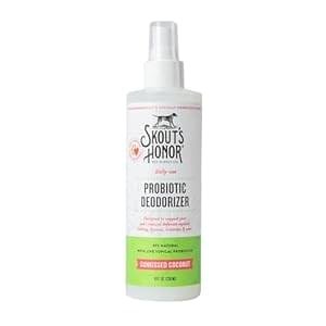 Skout’s Honor Pet Deodorizer Spray- Hydrating Daily-Use with Avocado Oil & Omega-3s, Paraben & Sulfate-Free, 97% Natural, 8oz, Sunkissed Coconut