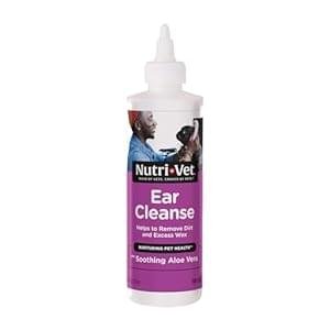 Nutri-Vet Ear Cleanse for Dogs, Ear Cleaner & Deodorizer, Gentle Formula, Salicylic Acid Cleanser, Reduces Wax Buildup, Itch & Infection Relief, Soothing Aloe Formula, 8 oz