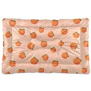 Peach Fruit Dog Bed Cat Bed Soft Washable Pet Crate Mat Non Slip Comfortable Durable Dog Crate Bed for Medium Large Small Dogs Cats, 24 x 36 Inch