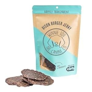 Winnie Lou Jerky Organic Jerky Dog Treats Made in The USA – Human Grade Dog Treats – Dog Jerky Treats – All Natural Dog Treats – Healthy Dog Treats (Bison Burger Jerky)