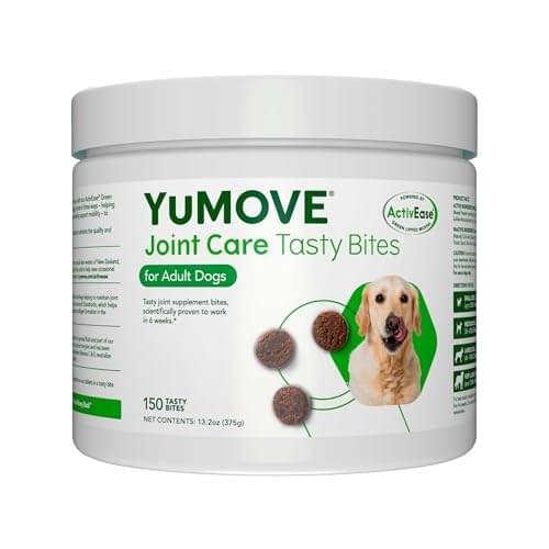 Dog Joint Supplement, Hip and Joint Supplement for Dogs with Glucosamine, Hyaluronic Acid, and Green Lipped Mussel and Omegas, Relief for Dog Hip and Joint Aches and Stiffness, by YuMOVE - 150 Bites