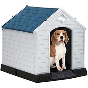 BestPet Dog House Indoor Outdoor Insulated Kennel Durable Plastic Dog House for Small Medium Large Dogs Weather & Water Resistant Pet Crate with Air Vents and Elevated Floor