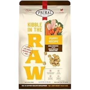Primal Kibble in The Raw, Freeze Dried Dog Food, Puppy Recipe, Scoop & Serve, Made with Raw Protein, Whole Ingredient Nutrition, Crafted in The USA, Dry Dog Food 9 lb Bag