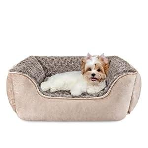 JOEJOY Rectangle Dog Bed for Large Medium Small Dogs Machine Washable Sleeping Sofa Non-Slip Bottom Breathable Soft Puppy Bed Durable Orthopedic Calming Pet Cuddler, Multiple Size, Beige