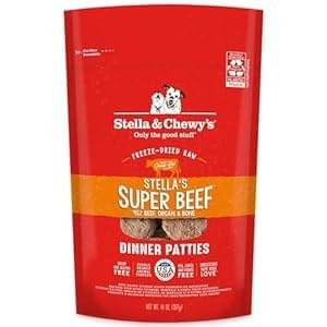Stella & Chewy’s Freeze-Dried Raw Dinner Patties – Beef Recipe – High Protein Grain-Free Puppy & Dog Food – Perfect For Picky Eaters – 14 oz