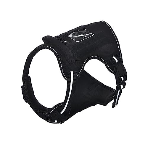 Amazon Basics No Pull Dog Harness, Adjustable Front Clip, Tactical Vest, Medium, Black