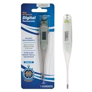 Digital Thermometer | 60-Second Readout | Fahrenheit Measurements | Rigid Tip | Fever Alert | One-Year Warranty