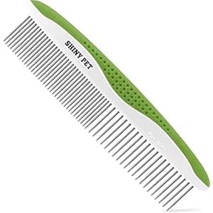 Dog & Cat Comb – Removes Tangles, Knots, and Matted Fur – Grooming Tool with Stainless Steel Teeth and Non-Slip Handle – Best Pet Hair Comb for Home Grooming Kit – Includes eBook Guide
