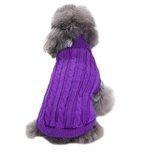 CHBORCHICEN Small Dog Sweaters Knitted Pet Cat Warm Dog Sweatshirt Winter Clothes Kitten Puppy Sweater (Medium, Purple)