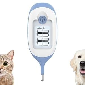 Pet Thermometer, Friendly Short Probe,Comfort Flexible,10-Sec Reading, Rectal Thermometer for Dogs Cats,30 Probe Covers Include