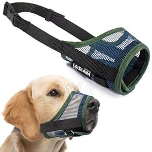 Coppthinktu Dog Muzzle – Soft Mesh Mouth Guard for Small, Medium, Large Dogs – Breathable, Adjustable Cover to Prevent Biting, Barking – Allows Panting, Drinking