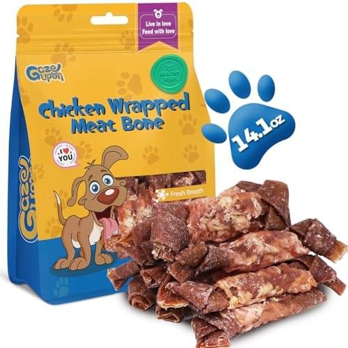 Dog Treats, Made with Real Chicken and Beef Meat, Healthy Dog Chew w/Glucosamine Chondroitin, High Protein, Rawhide Free