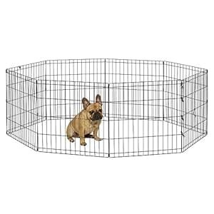New World Dog Exercise Pen & Playpen, 24″ W x 24″ H, No Door, Black B550-24