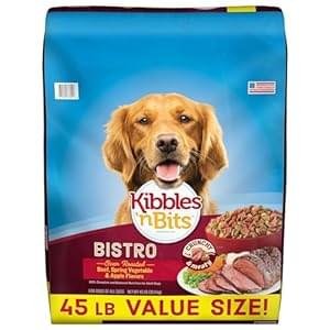 Kibbles ‘n Bits Bistro Oven Roasted Beef, Spring Vegetable & Apple Flavors Dry Dog Food, 45 lb. Bag