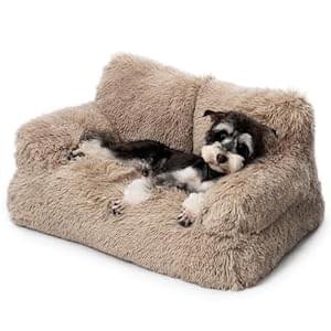 Mewoo Dog Couch, Small Dog Bed with Removable Washable Cover, Cute Cat Couch for Pets, Cat Beds for Indoor Cats with Anti-Slip Bottom (Brown)