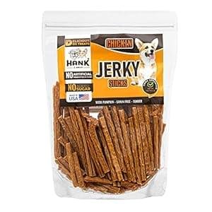 Hank & Harley Chicken Jerky Sticks, 1 lb – USA Lean Protein Soft Dog Treats with Pumpkin. 100% Natural and NO Added Sugar, Flour or fillers. Ideal for finicky Pets