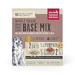 The Honest Kitchen Dehydrated Whole Grain, Veggie & Fruit Base Mix Dog Food (Just Add Protein), 3 lb Box