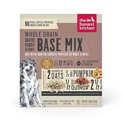 The Honest Kitchen Dehydrated Whole Grain, Veggie & Fruit Base Mix Dog Food (Just Add Protein), 3 lb Box