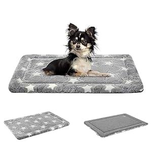 EMPSIGN Dog Bed Mat & Crate Pad – Reversible (Cool & Warm), Machine Washable, Kennel Pad for Large, Medium & Small Dogs, Grey