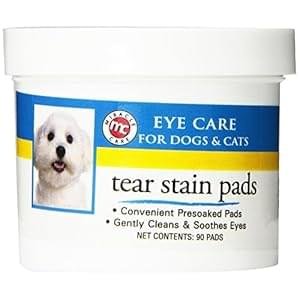Miracle Care Tear Stain Pads – 90 Count; Eye Care for Dogs and Cats, Soft Pet Wipes for Gently Cleaning Eyes, Sterile Cat and Dog Wipes Formulated to Remove Tear Stains