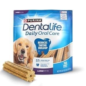 Purina DentaLife Made in USA Facilities Large Dog Dental Chews, Daily – 18 ct. Pouch