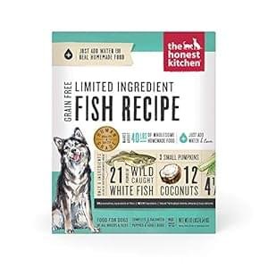 The Honest Kitchen Dehydrated Limited Ingredient Dog Food – Complete Meal or Dog Food Topper – Fish 10 lb (makes 40 lbs)