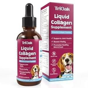 Liquid Collagen Supplement Drops for Dogs: Hip & Joint Support, Itch Relief, Skin & Coat Health in One Daily Supplement with Bioactive Collagen Peptides – Pure Formula Support for All Dog Sizes & Ages